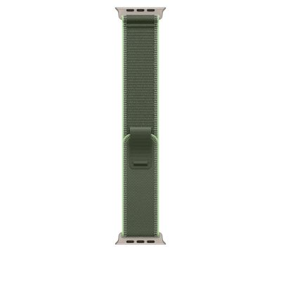 Apple Watch 49 mm Grün/Neon Trail Loop M/L – Natur-Titan-Finish