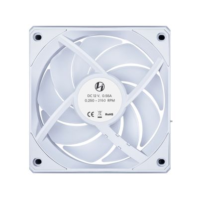 4. Lian Li UNI FAN CL Kabelloser Ventilator, 3er-Pack – 120 mm, Weiß