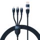 Baseus Flash Series II Kabel USB Type C / USB Type A - USB Type C / Lightning / Micro USB 100 W 1,2 m blau (CASS030103)