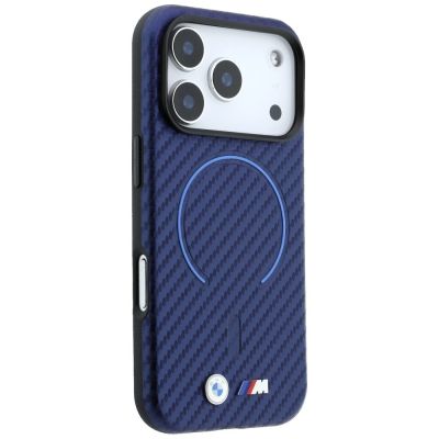 4. BMW M Carbon Printed Ring MagSafe Hülle für iPhone 18 Pro / 17 Pro – marineblau