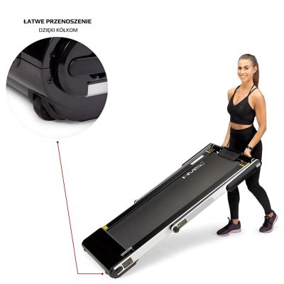 16. HMS LOOP12 MULTI Elektrisches Laufband mit Schreibtisch 1-12 km/h, Grau