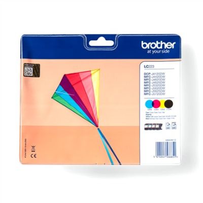 4. Brother LC-223VALBP Tintenpatronen, 4 Stück, Original Schwarz, Cyan, Magenta, Gelb