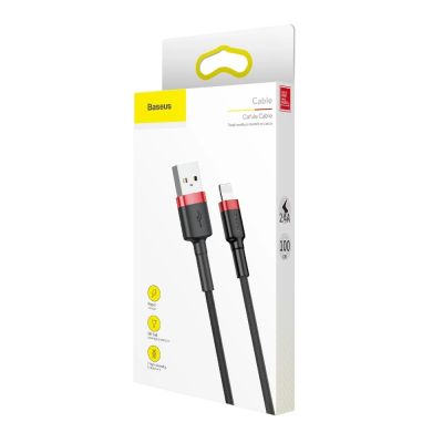 9. Baseus Cafule USB-A / Lightning 2.4A QC 3.0 Kabel 1 m - Schwarz und Rot