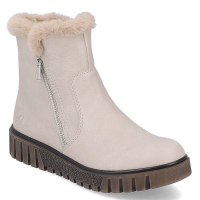 40. Damen-Stiefeletten mit Fellfutter, beige, Rieker Y3481-60