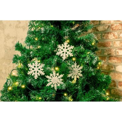 3. Schneeflocken-Kugelanhänger, 2 Stück, Muster 12 Arme