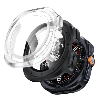Tech-Protect Schutzhülle (2er-Pack) für Samsung Galaxy Watch Ultra 47 mm – Transparent Matt Schwarz