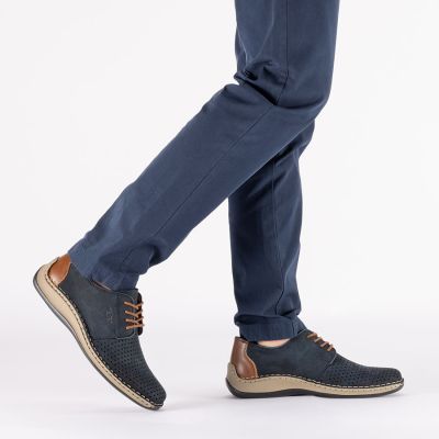 6. Rieker 05226-14 marineblaue durchbrochene Lederschuhe