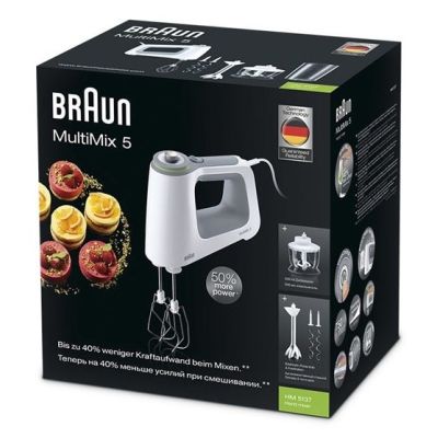 4. BRAUN MultiMix 5 Handmixer HM 5137WH, 750 W, SmartMix, Weiß