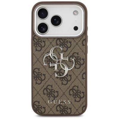 3. Guess 4G Big 4G Classic Logo Hülle für iPhone 17 Pro braun - silber