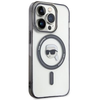 4. Karl Lagerfeld KLHMP15XHKHNOTK iPhone 15 Pro Max 6,7" transparentes Hardcase IML Karl`s Head MagSafe