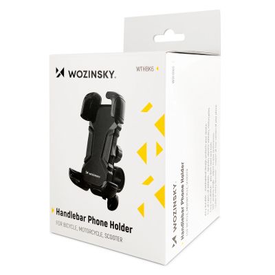 6. Wozinsky starker Handyhalter für Fahrrad-, Motorrad-, Rollerlenker, schwarz (WBHBK6)
