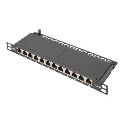 5. Digitus Patchpanel CAT 6A Slim, geschirmt, 12-Port, 0,5 HE, 10", Schwarz