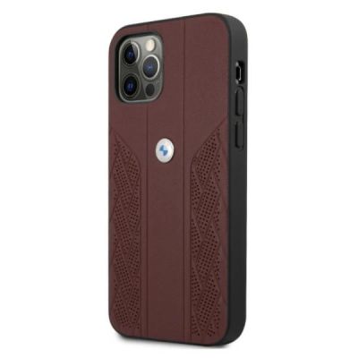 2. BMW Leather Curve Perforate Case für iPhone 12 / iPhone 12 Pro – Rot