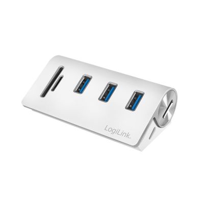 3. LogiLink CR0045 USB 3.2 Gen 1 (3.1 Gen 1) Typ-A 5000 Mbit/s Silberne Hubs und Konzentratoren
