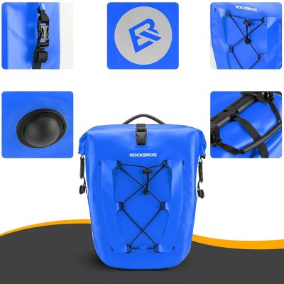 5. Rockbros 30140022004 Wasserdichte Fahrradtasche 25-32L - Blau