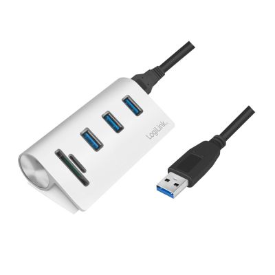 2. LogiLink CR0045 USB 3.2 Gen 1 (3.1 Gen 1) Typ-A 5000 Mbit/s Silberne Hubs und Konzentratoren