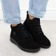 12. Damen-Lederstiefeletten aus schwarzem Veloursleder Rieker Z0022-00