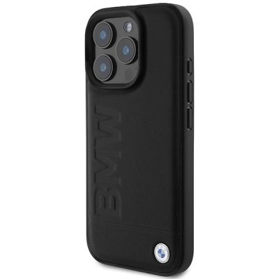2. BMW Leder Hot Stamp Hülle für iPhone 16 Pro Max – schwarz