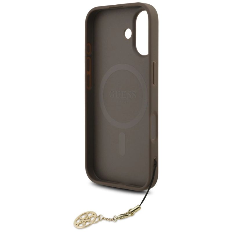 6. Guess 4G Charms Collection MagSafe Hülle für iPhone 17 - braun