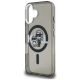 6. Karl Lagerfeld IML Glitter Karl & Choupette Sketch Logo MagSafe Hülle für iPhone 16 - Schwarz
