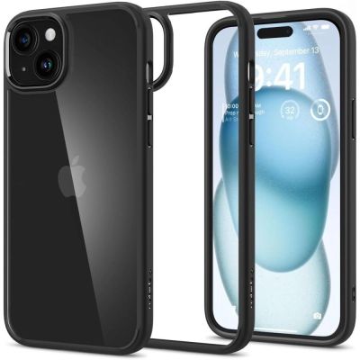 Spigen Ultra Hybrid-Hülle für iPhone 15 – mattschwarz