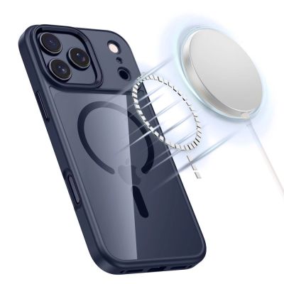 2. Tech-Protect MagMat MagSafe Hülle für iPhone 17 Pro Max – Transparent – ​​Marineblau