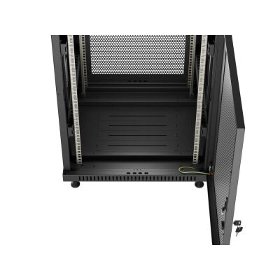 24. LANBERG Standschrank 18 HE 600 x 600 mm Schwarz