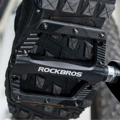 4. Rockbros BP2501 Reflektierende Nylon-Fahrradpedale – Schwarz