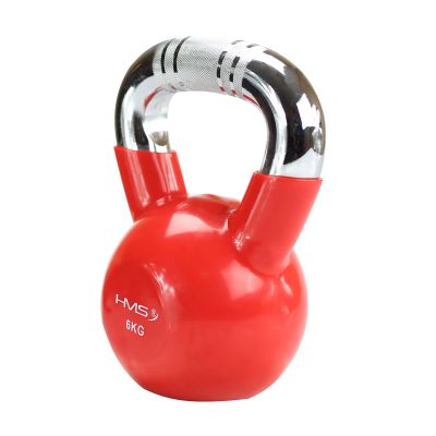 47. Kettlebell Gusseisengriff Chrom gerändelt HMS KTC06 ROT 