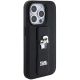 5. Karl Lagerfeld Gripstand Saffiano Karl&Choupette Pins Hülle für iPhone 15 Pro – Schwarz