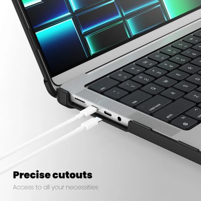 6. Tech-Protect SmartShell Pro Hülle für MacBook Pro 14 M1 / ​​M2 / M3 / M4 / M5 2021–2025 – schwarz und transparent