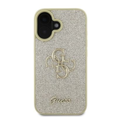 3. Guess Fixed Glitter Big 4G Hülle für iPhone 16 – Gold