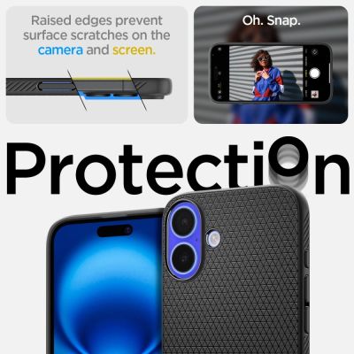 13. Spigen Liquid Air Hülle für iPhone 16 Plus – Schwarz