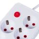 6. MACLEAN Steckdosenleiste, Verlängerungskabel mit 4 Steckdosen + 3 USB-Anschlüssen, 110–240 V Wechselstrom, 50/60 Hz, max. 2,1 A, 2500 W, 3 m, weiß, MCE393 W