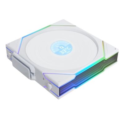 2. Lian Li UNI FAN TL Kabelloser LCD-Lüfter, ARGB, PWM – 120 mm, weiß