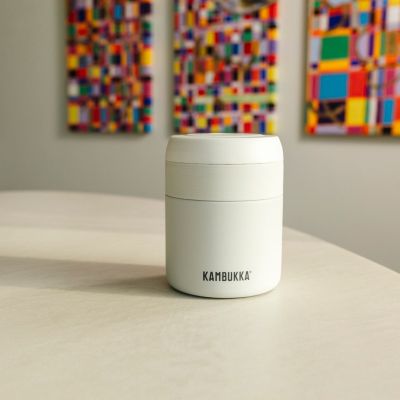 4. Kambukka Bora Lunch-Thermoskanne 600 ml, Kreideweiß