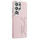 4. Karl Lagerfeld Schutzhülle mit genarbtem Logo aus Metallharz für Samsung Galaxy S26 Ultra – Pink