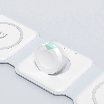 5. Dudao A11N 15W 3in1 induktives Ladegerät - Weiß + USB-C / USB-C-Kabel