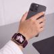 6. Tech-Protect NylonLoop Armband für Apple Watch 44 / 45 / 46 / 49 mm – Burgunderrot