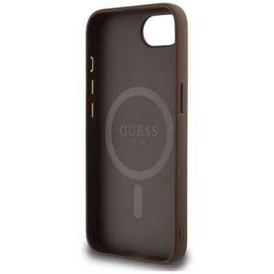 7. Guess 4G Circle Classic Logo MagSafe Hülle für iPhone 16e - braun
