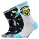Skechers 3PPK Jungen Casual Space und Smileys Socken SK41060-5801 Mehrfarbig 23-26