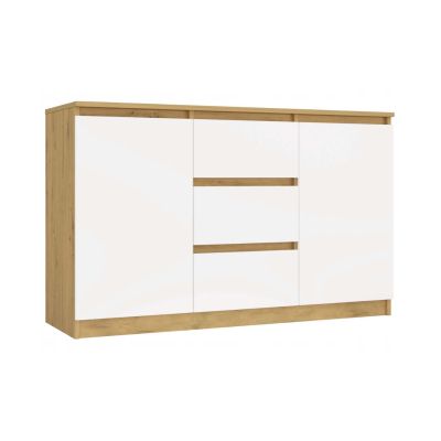 2-türige Kommode mit 3 Schubladen, Artisan/Weiß, Set