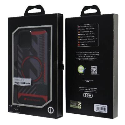 7. Audi IML Sport MagSafe Hülle iPhone 15 / 14 / 13 6,1" schwarz/schwarz Hardcase AU-IMLMIP15-RSQ/D2-BK