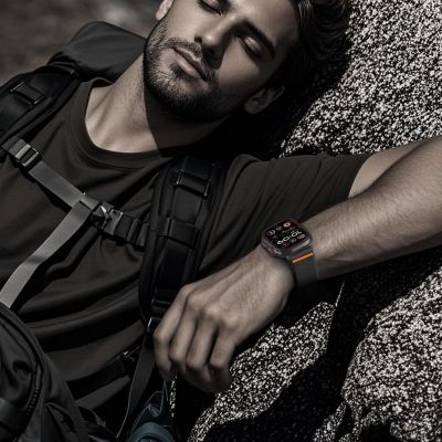 6. Tech-Protect Nylon-Verschluss für Apple Watch 44 / 45 / 46 / 49 mm - Schwarz