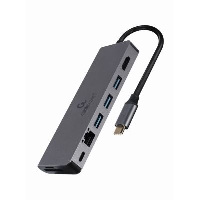 3. GEMBIRD MULTI-ADAPTER USB TYP-C 5IN1 HUB, HDMI, KARTENLESER, LAN, PD - 100W)