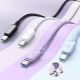 10. Joyroom Multi-Color Series A14 USB-A/USB-C 3A-Kabel 1,2 m – Lila
