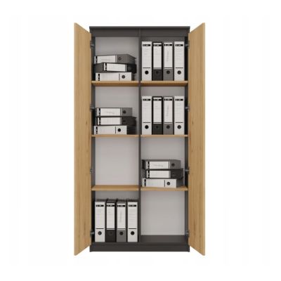 2. RS-80 HEMN BÜROREGAL-SET ANTHRAZIT/ARTISAN