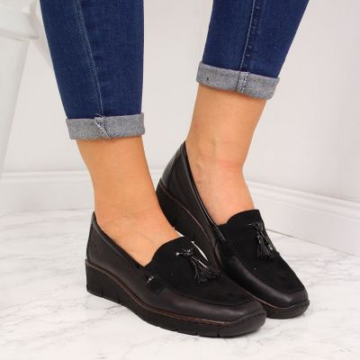 3. Rieker W RKR395 schwarze Keilschuhe