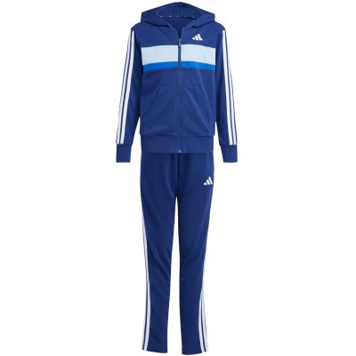 2. adidas Seasonal Essentials Tiberio 3-Streifen French Terry Trainingsanzug für Kinder Marineblau JI6035
