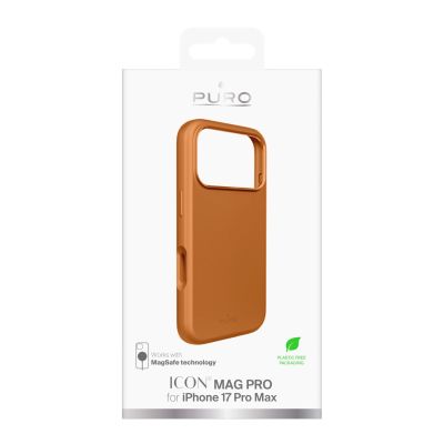2. Puro Icon Mag Pro Flüssigsilikonhülle für iPhone 17 Pro Max, MagSafe-kompatibel, mit Kameraschutz und Aluminiumknöpfen – Orange